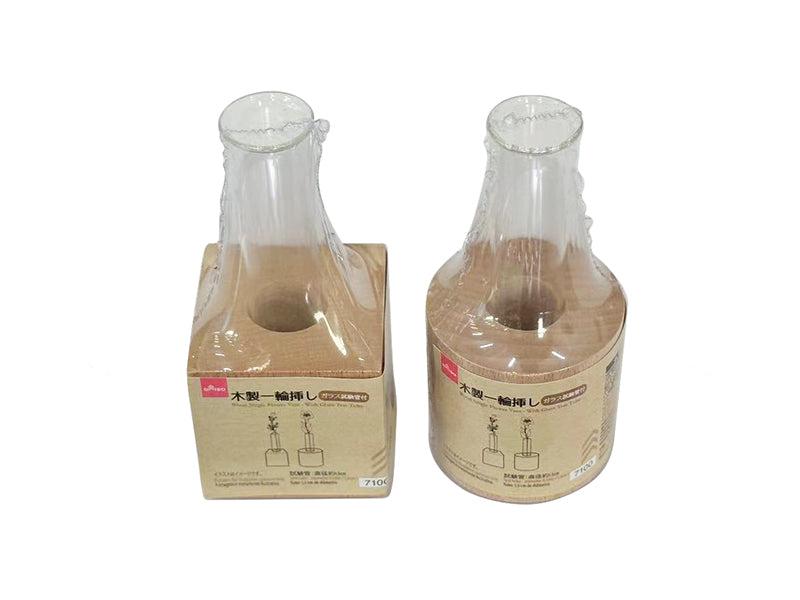 Wood Flower Vase (with Glass Test Tube)