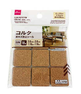 Cork Floor Scratch Prevention Seal (Square, 18 Pieces)