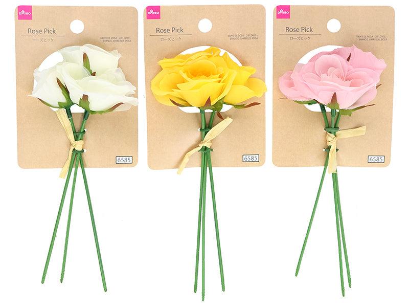 Rose Pick (3 Stems, White, Yellow, Pink)