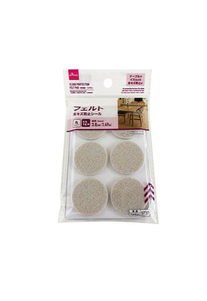 Felt Floor Scratch Prevention Stickers (Round, 12 pieces)