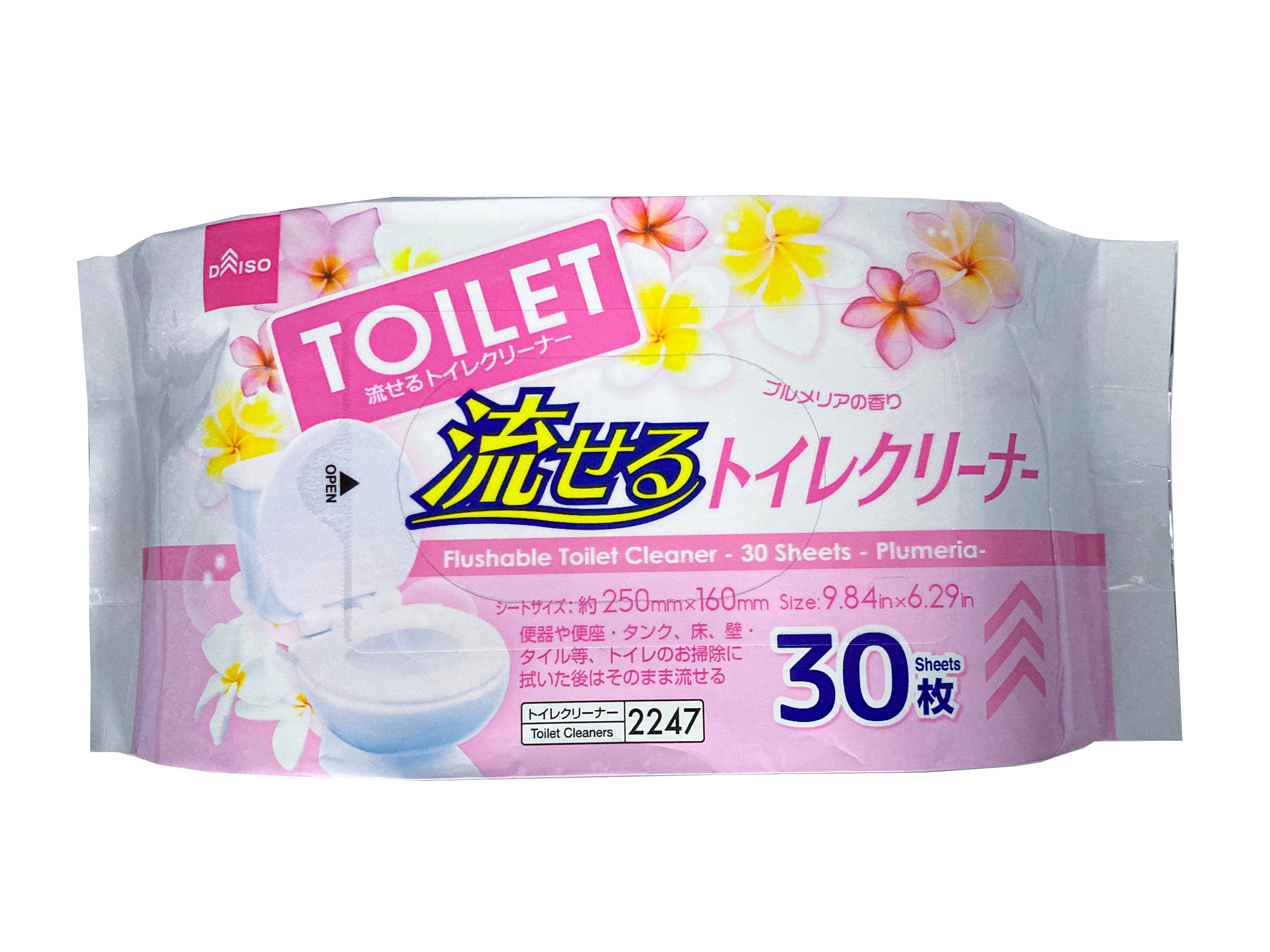 Flushable Toilet Cleaner (30 Sheets, Plumeria)