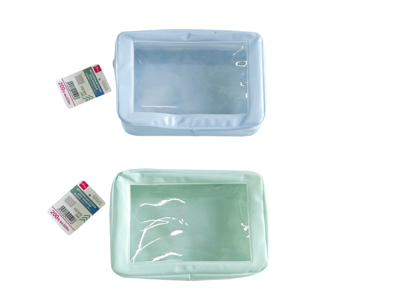 Rectangular Pouch with Window (Green, Blue)