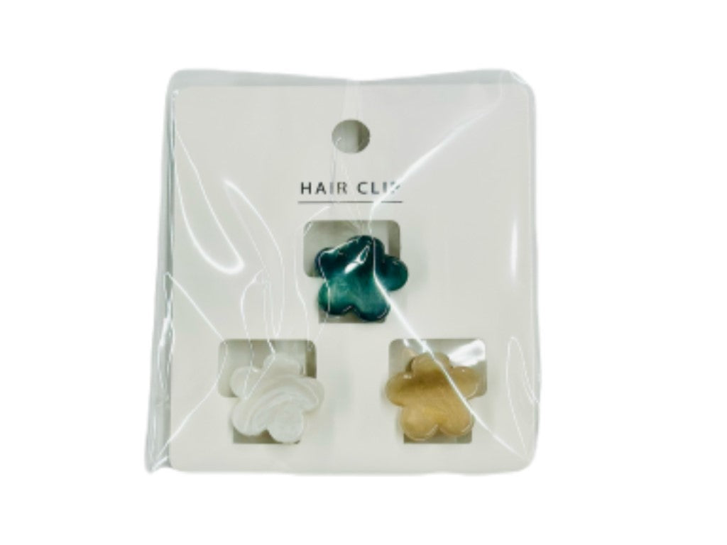 Marble Flower Mini Clip 3P Chic