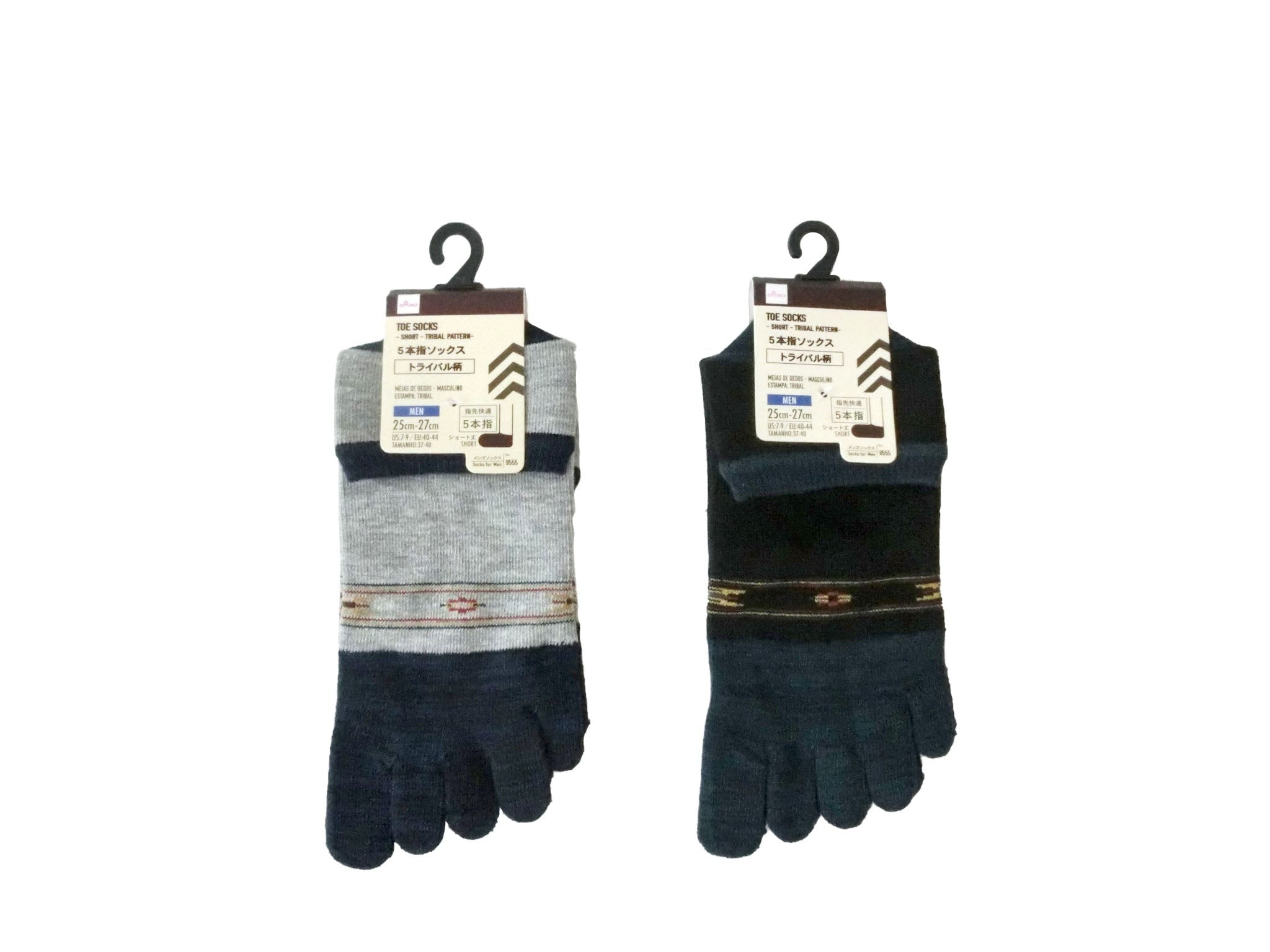 5-Toe Socks (Men's, Short Length, Tribal Pattern)