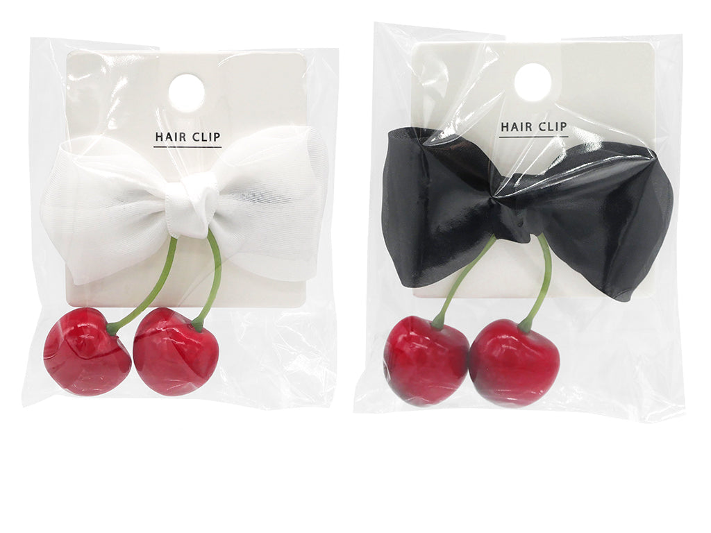 Ribbon Hair Clip (Cherry)