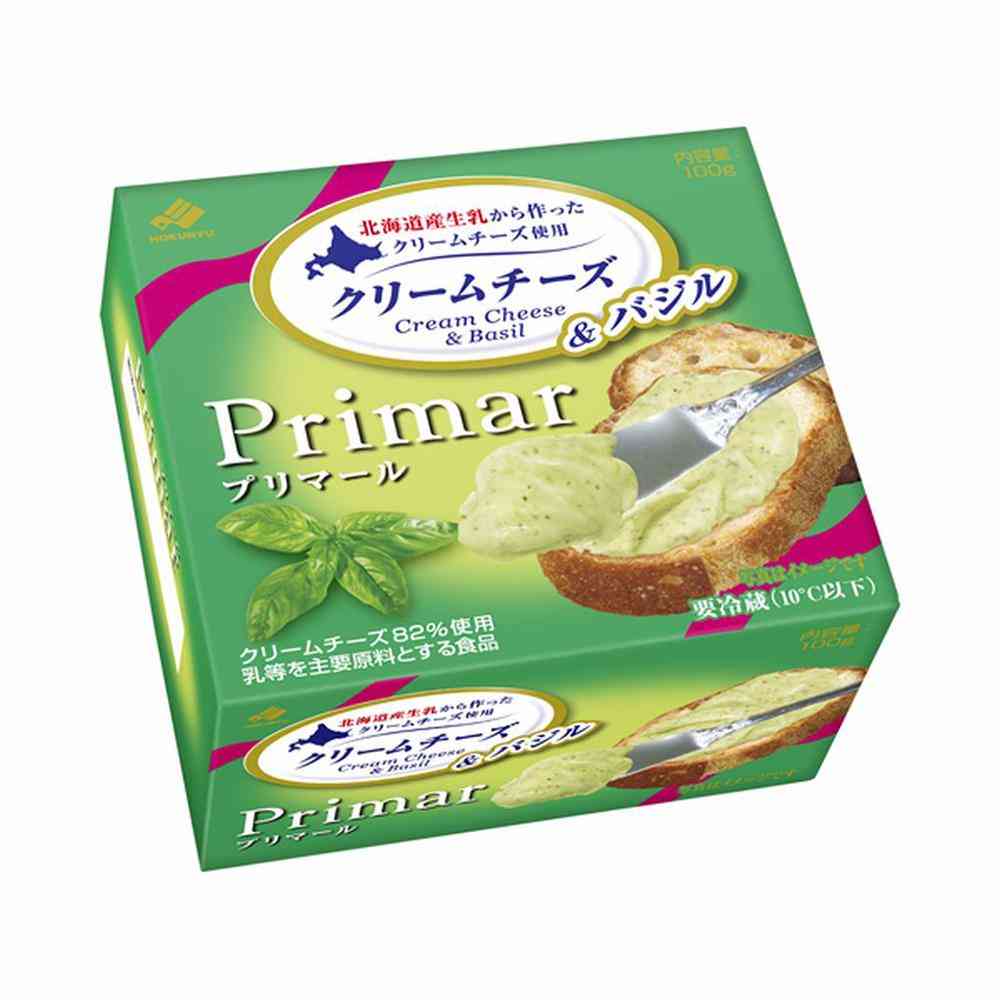 [Refrigerated] Hokkaido Dairy Primar Cream Cheese with Basil 100g x 8 Boxes