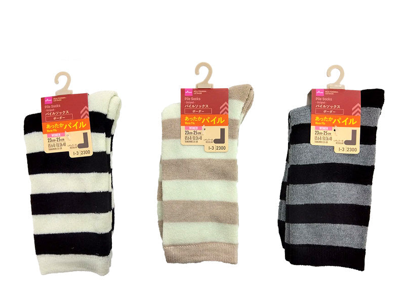 Pile Socks (Ladies, Striped)