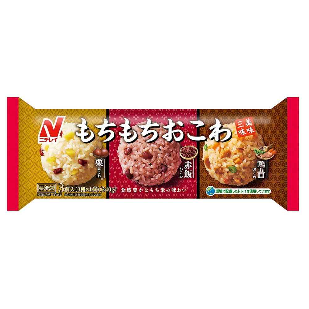 Nichirei Mochi Mochi Okowa Delicious Three Flavors (3 pieces x 12 bags)