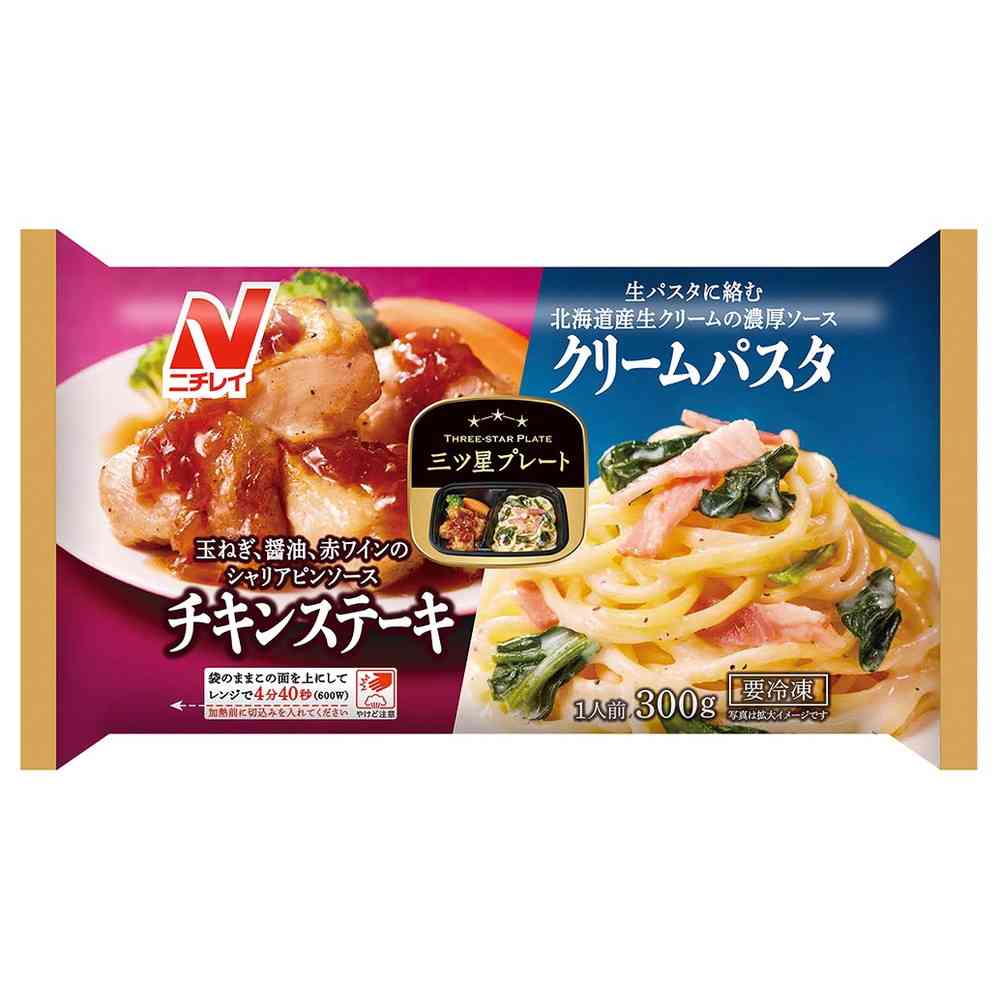 Nichirei Mitsuboshi Plate Chicken Steak & Cream Pasta (300g x 12 bags)