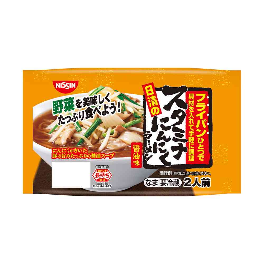 Nissin Foods Chilled One-Pan Nissin Stamina Garlic Ramen Soy Sauce Flavor 256g x 16