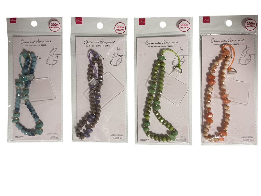 Strap Card with Natural Stone Chain