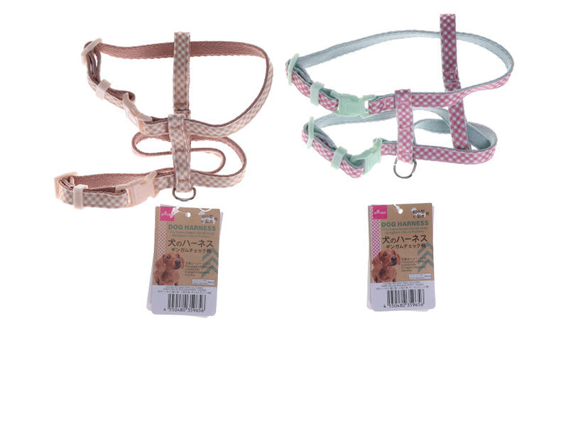 Dog Harness (Small & Miniature Dogs, Gingham Check Pattern)