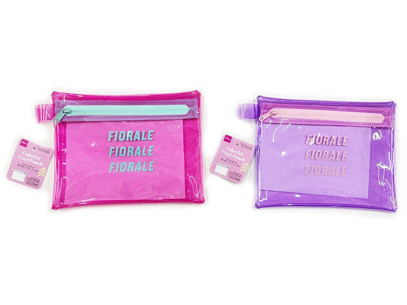 Flat Pouch (With Handle, Pink, Purple)