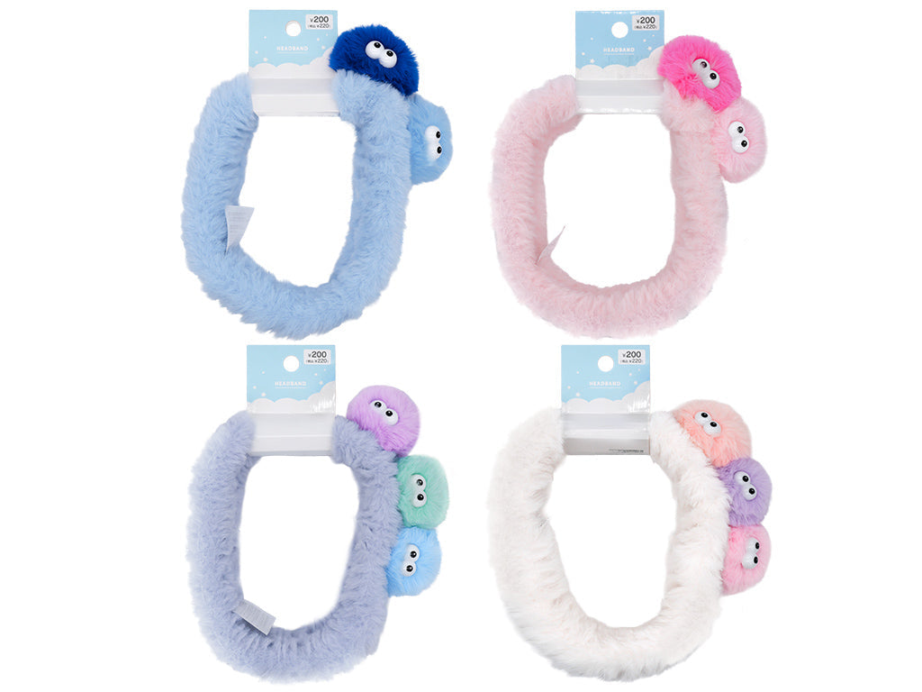 Fluffy Hair Band (Glaring Monster, Pastel Color)