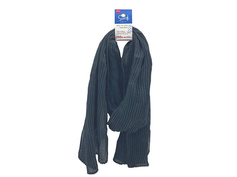 Scarf (Pleated, Black)