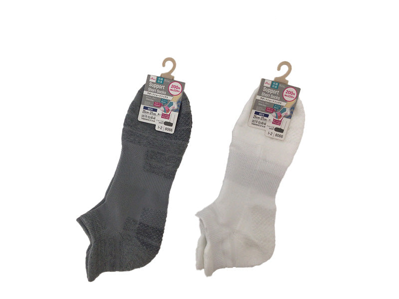Support Short Socks (Antibacterial, White, Gray)