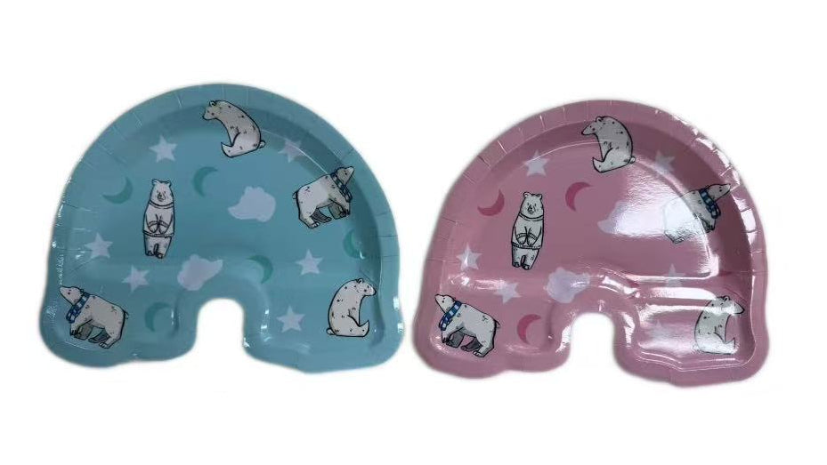 Cloud-Shaped Paper Plate (Bear, 8 pieces)