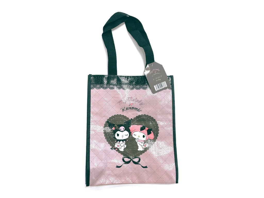 Vertical Tote Bag with Heart Ribbon