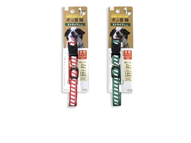 Dog Collar (For Medium Dogs, Reflective Type, Stripe)