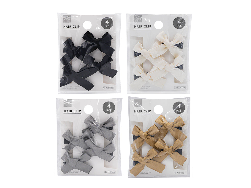 Ribbon Hair Clip Set (Simple)