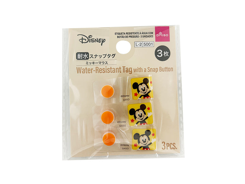 Waterproof Snap Tags (Mickey Mouse) - 3 Pieces