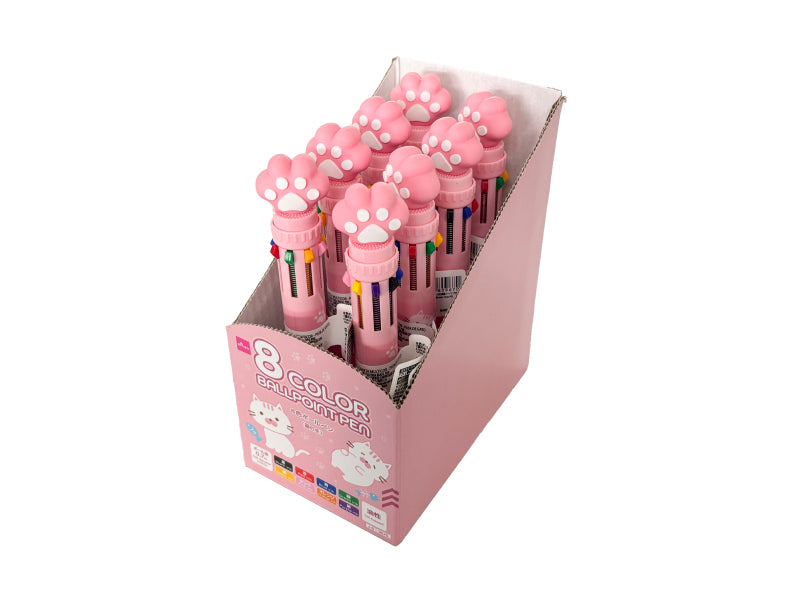 8-Color Ballpoint Pen (Cat Paw)