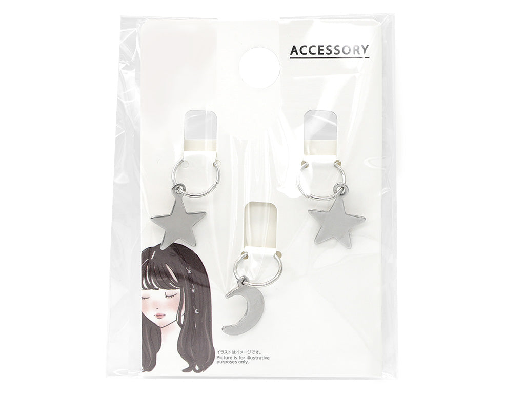 Hair Charm (Ring Type, Star & Moon)