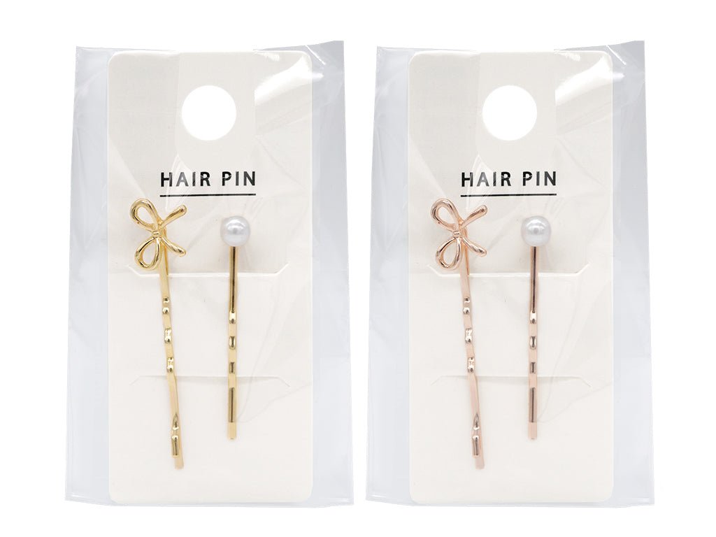 Hair Pin Set (Metal, Line Ribbon)