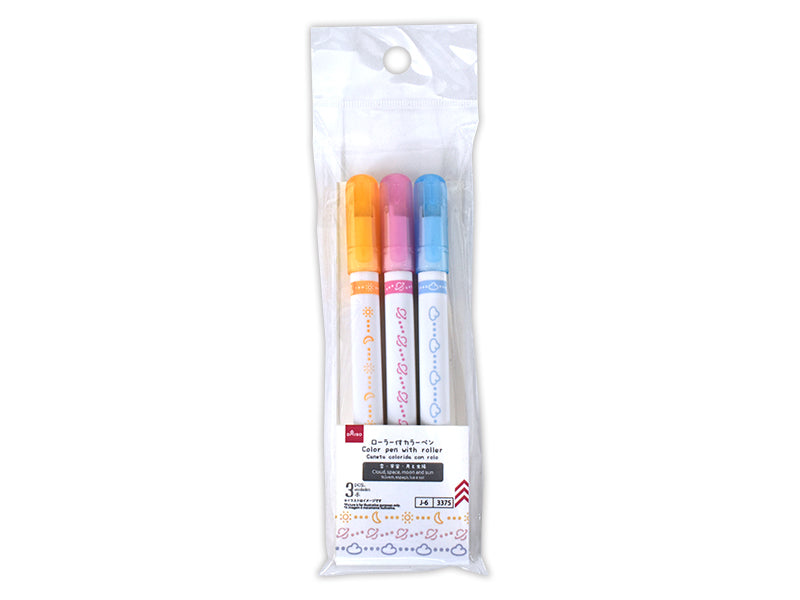 Color Roller Pens (Cloud, Space, Moon and Sun, 3 pcs)