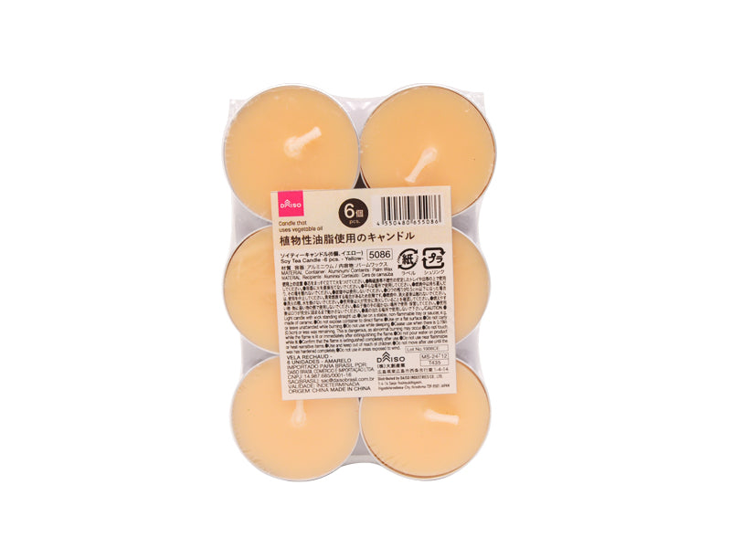 Soy Tea Candle (6 pieces, Yellow)