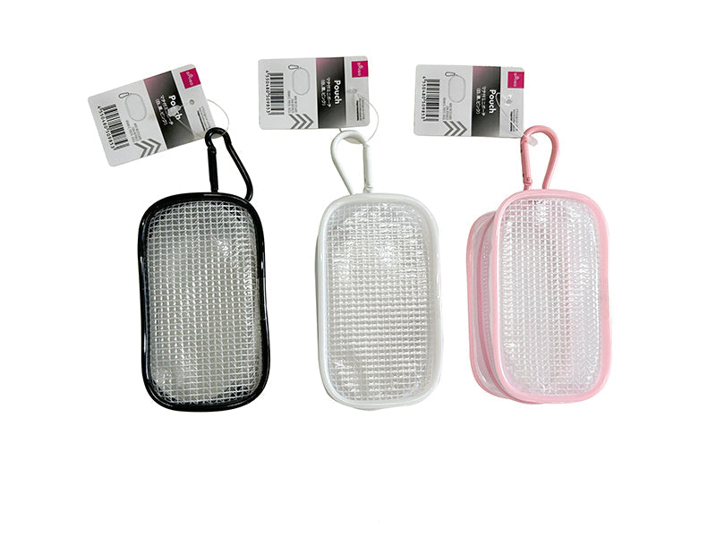 Mini Pouch with Gusset (White, Black, Pink)