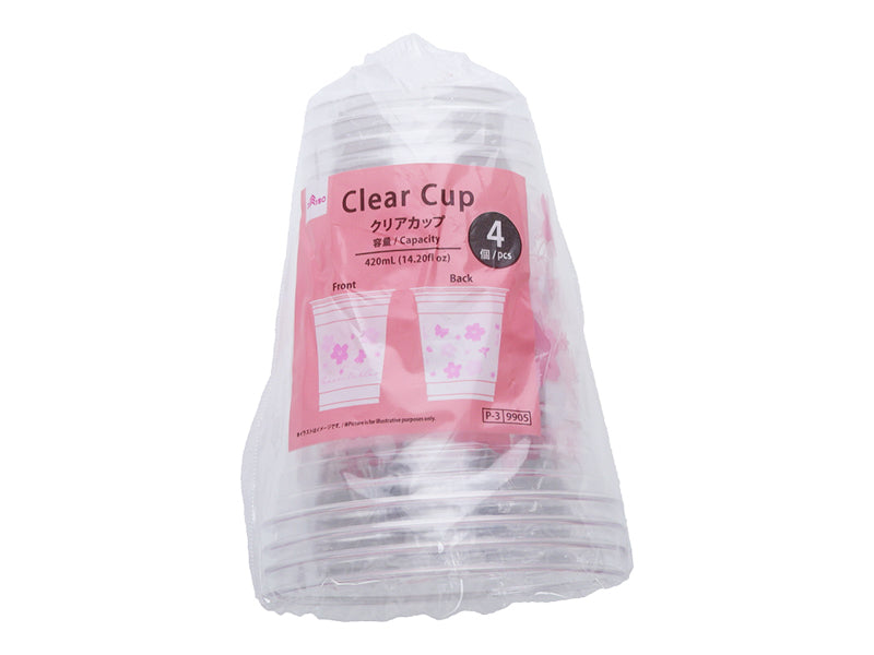 Clear Cup (Sakura, 4 Pieces)