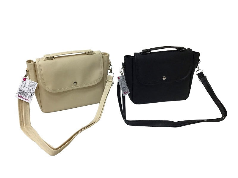Oshi-Katsu Mini Shoulder Bag 2-Way Handbag (Black, Ivory)