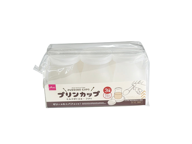 Pudding Cups (Milk Bottle Shape, 3 Pieces)