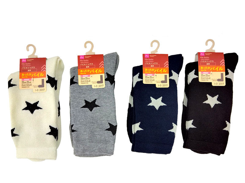 Pile Socks (Women's, Star Pattern)