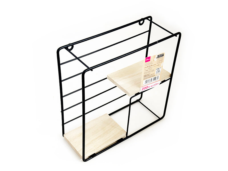 Steel Wall-Mounted Interior Storage (Wooden Shelf, Square)
