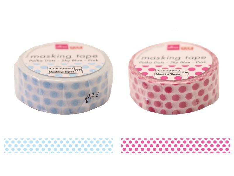 Masking Tape (Dots, Sky Blue, Pink)