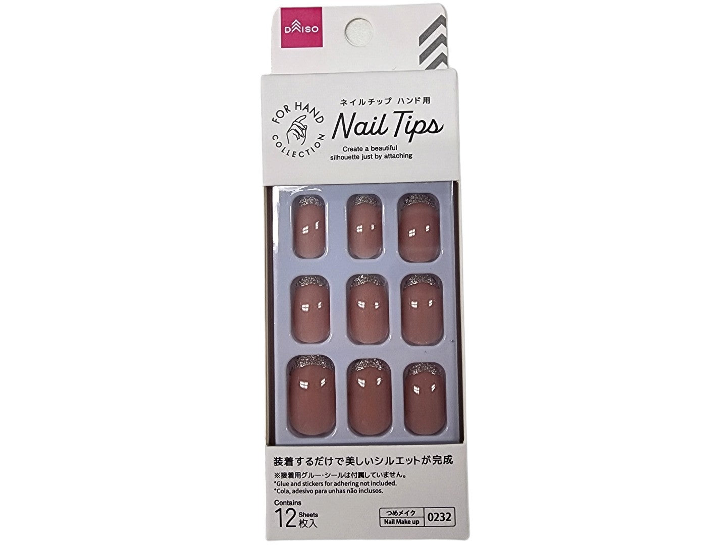 Nail Tips (Hand, Silver French Smoky Beige)