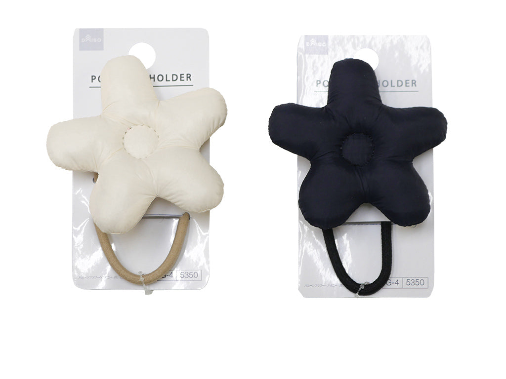 Balloon Flower Hair Pony (Black, White)
