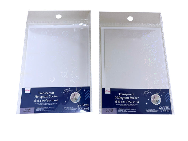 Transparent Hologram Stickers (Hearts, Stars)