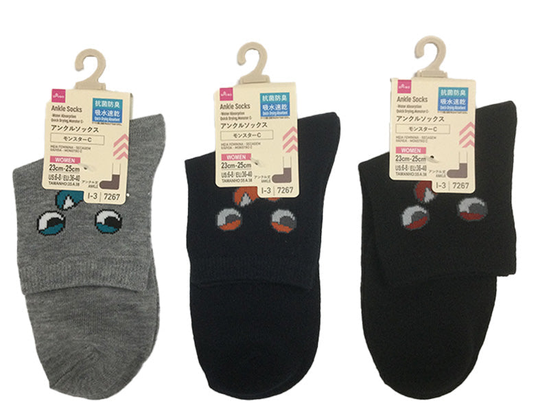 Ankle Socks (Quick-Dry, Antibacterial, Deodorizing, Monster C)