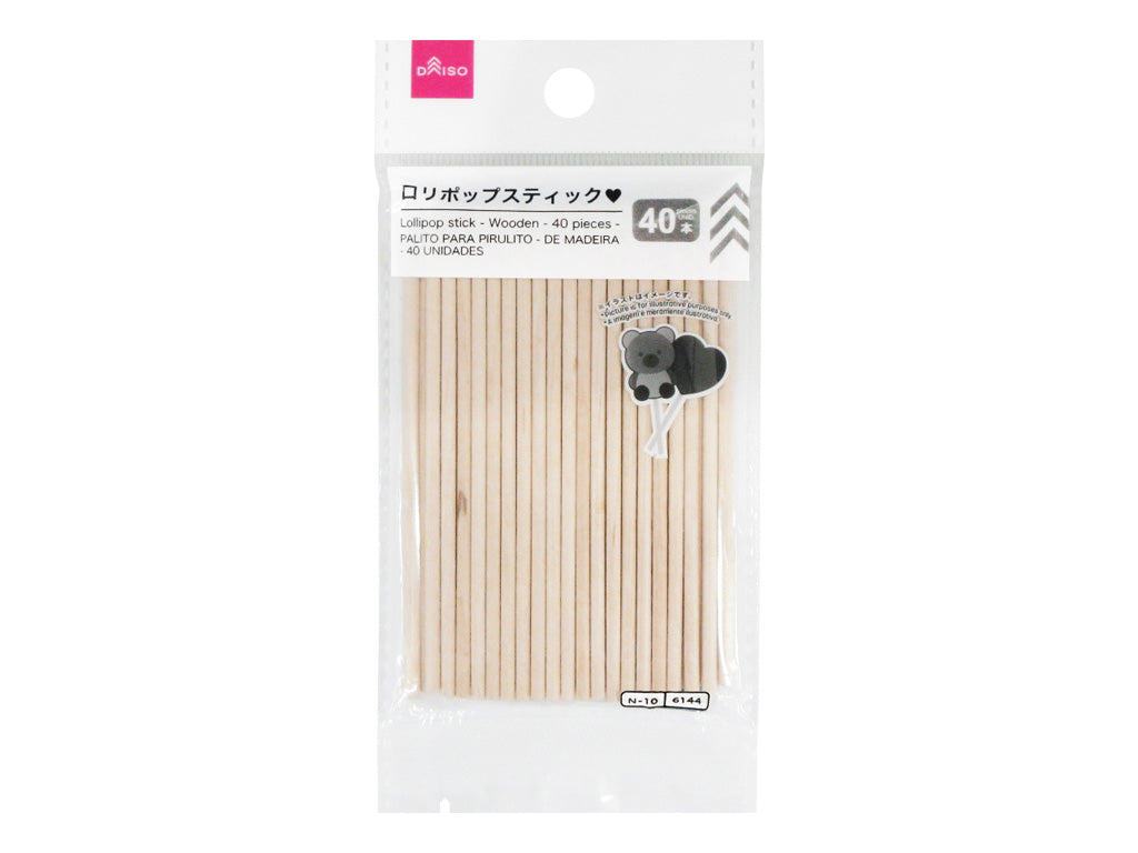 Lollipop Sticks (Wooden, 40 Pieces)