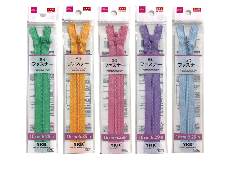 Color Zipper with Beads (5 Colors)