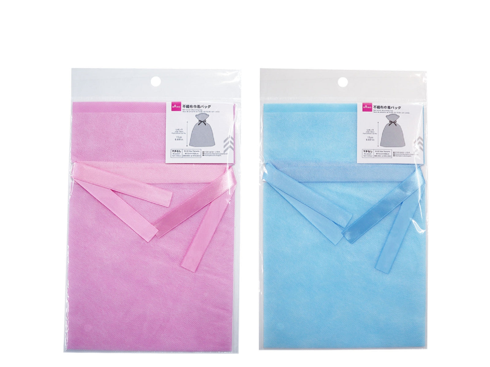 Non-Woven Drawstring Bag (Pink & Light Blue)
