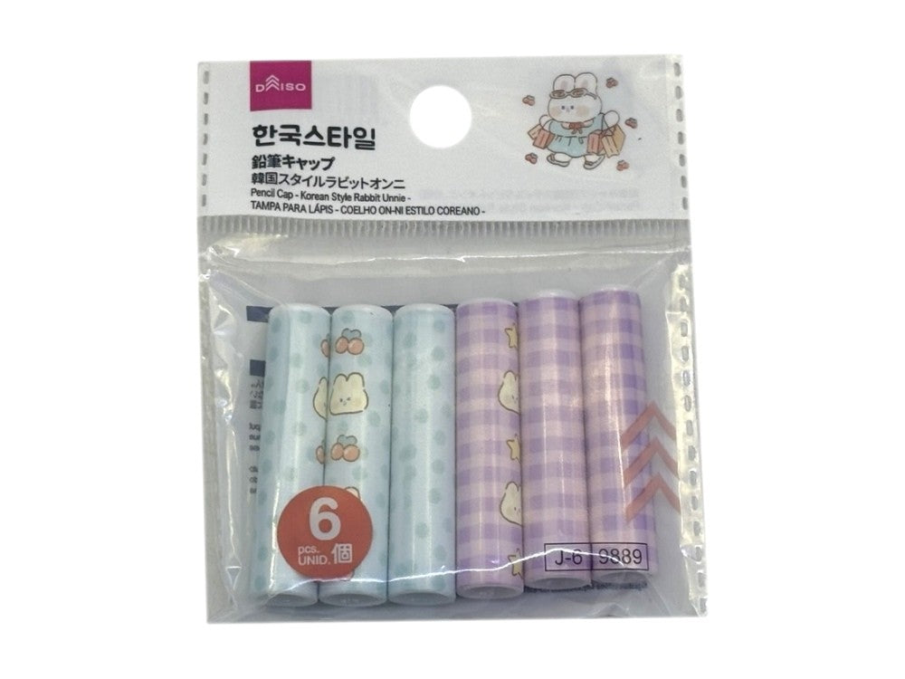 Pencil Caps (Korean Style Rabbit Onni, 6 Pieces)