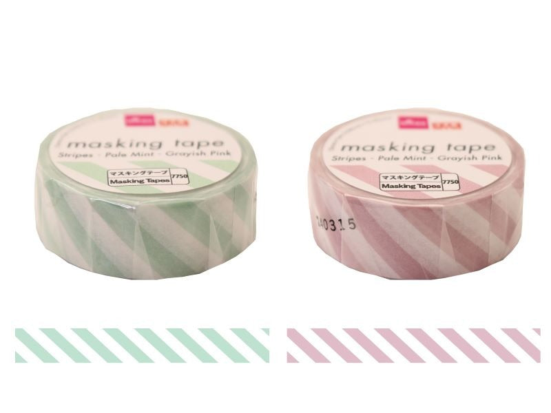 Masking Tape (Stripe, Pale Mint, Grayish Pink)