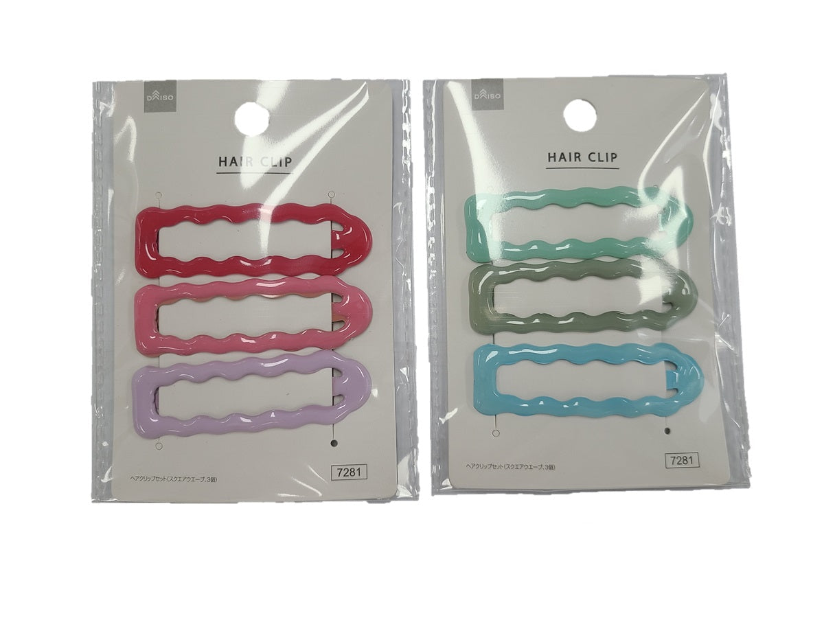 Hair Clip Set (Square Wave, 3 pieces)