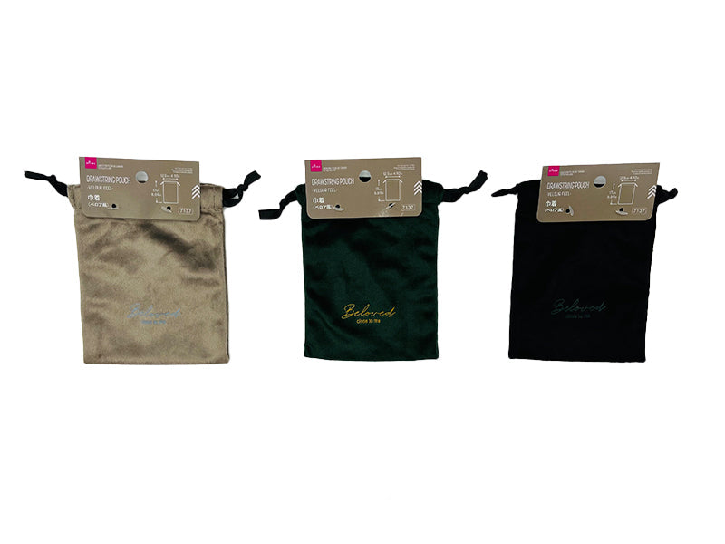Velour-Like Drawstring Pouch