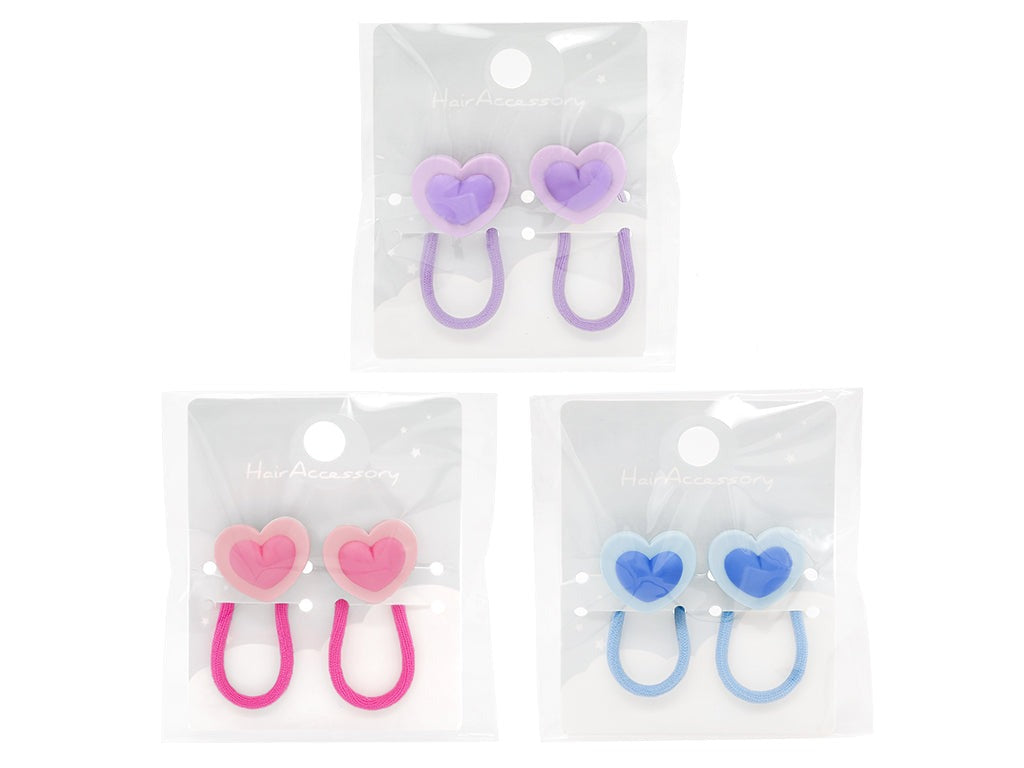 Hair Pony Set (Pastel, Heart)