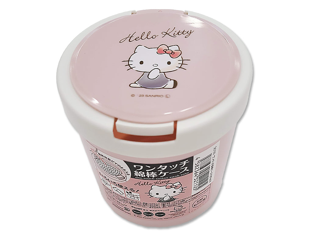 One-Touch Cotton Swab Case (Hello Kitty, Pastel)